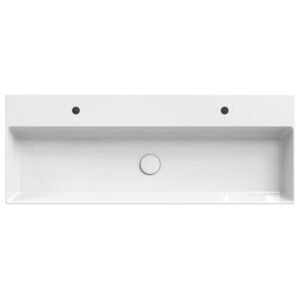 Xenz Dolce wastafel 120 2 kraangaten wit glans