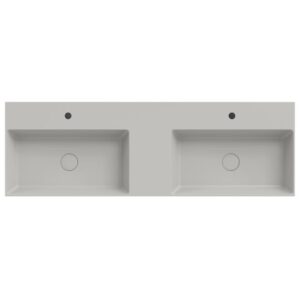 Xenz Dolce wastafel 140 2 kommen en 2 kraangaten cement
